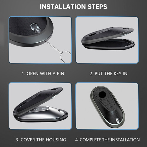 Benz GLC GLK CLS GLA CLA AMG Alloy + TPU Car Key Black Case Cover Generic