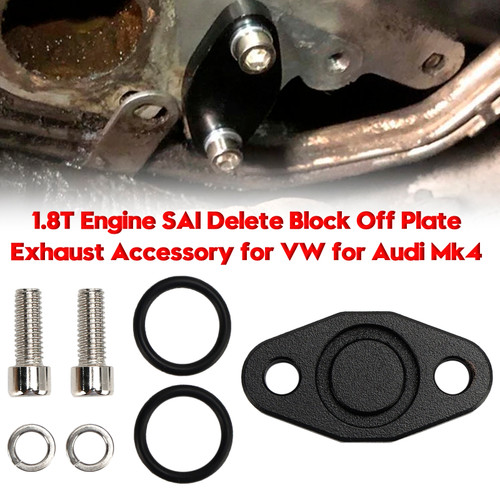 1998-2006 Audi Mk4 TT B5 B6 1.8T Engine SAI Delete Block Off Plate Exhaust Accessory Black Generic