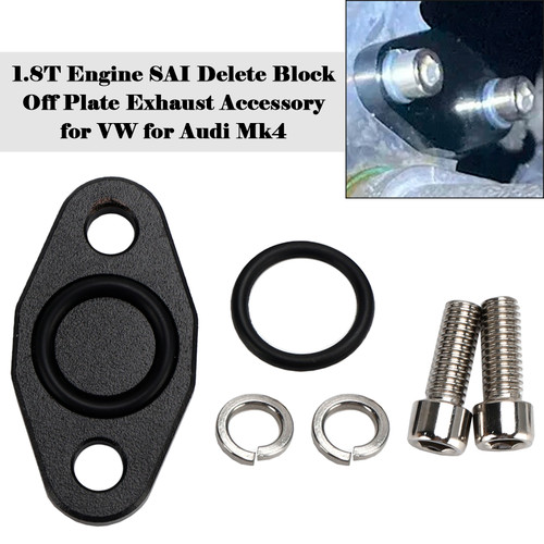1998-2006 Audi Mk4 TT B5 B6 1.8T Engine SAI Delete Block Off Plate Exhaust Accessory Black Generic