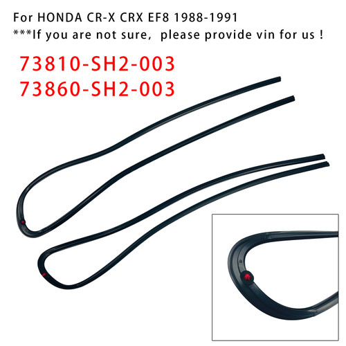 1988-1991 HONDA CR-X CRX EF8 2PCS Window Glass Molding RH & LH 73810-SH2-003 Generic