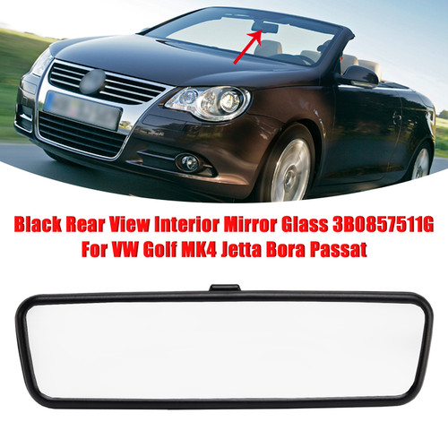 1998-2011 VW Bora Jetta Golf  Polo Rear View Interior Mirror Glass 3B0857511G Black Generic