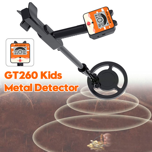 GT260 Kids Child Trasure Seeker Beginners Metal Detector Waterproof Coil Black