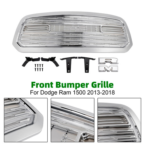 2013-2018 Dodge Ram 1500 LTD Style Front Bumper Grille Chrome Generic