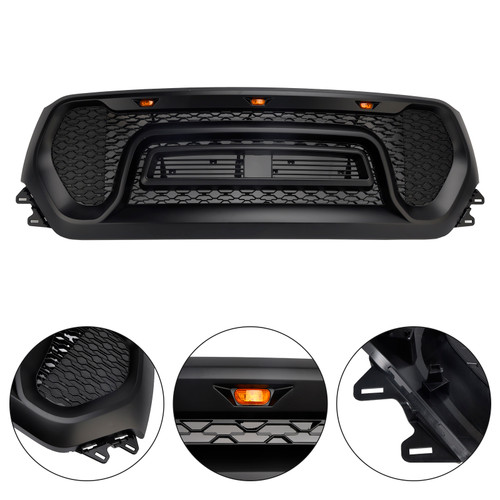 2019-2024 Dodge Ram 1500 Front Honeycomb Upper Hood Grille Black Generic