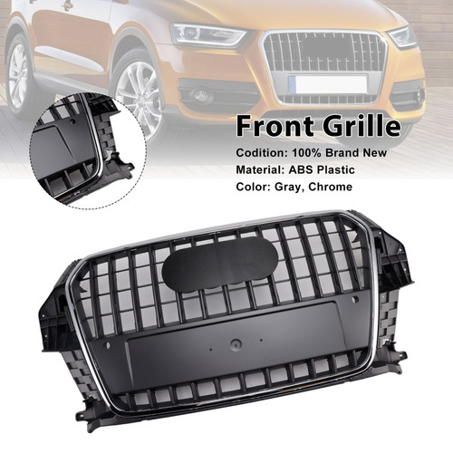 2011-2015 Audi Q3/ Q3 S-line Front Mesh Grille Gray Chrome Generic