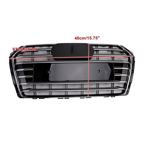 2017-2018 Audi A4 B9 S4 Pre-Facelift Front Bumper Mesh Hex Grille Chrome Generic