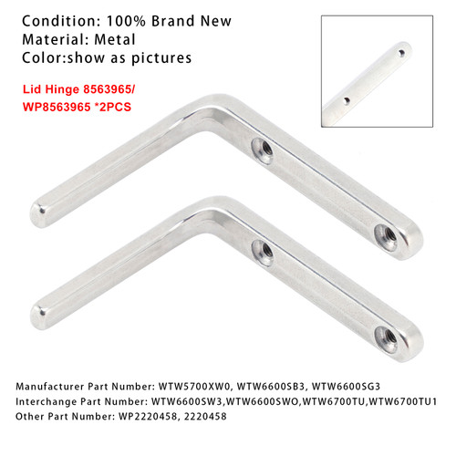 8572974 Lid Hinge For Washing Machine 2PCS