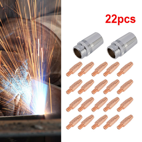 20 X Contact Tips 2 X Nozzle 186405 For Miller Spoolmate 100/185/3035 Spool Gun