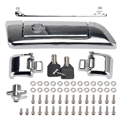 2014-2023 Touring Razor Chopped King Tour Pack Hinges and Latch Kit Silver Generic