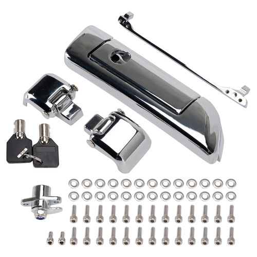 2014-2023 Touring Razor Chopped King Tour Pack Hinges and Latch Kit Silver Generic