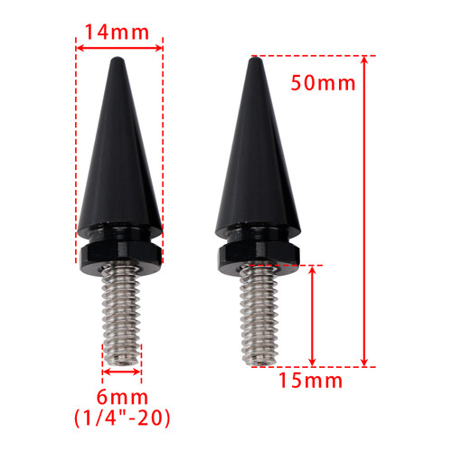 2014-2025 3x Spike Windshield Bolts in Black For Touring Electra Glide Street Glide Generic