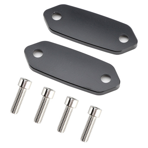 2013-2025 Kawasaki Ninja ZX6R Mirror Block Off Blanking Plates Black Generic