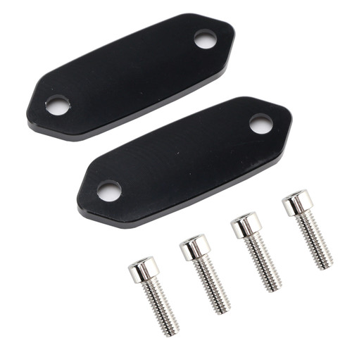 2013-2025 Kawasaki Ninja 125 250 300 400 500 650 Mirror Block Off Blanking Plates Black Generic