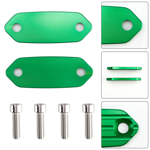 2023-2025 Kawasaki ZX-4RR ZX-4R Mirror Block Off Blanking Plates Green Generic