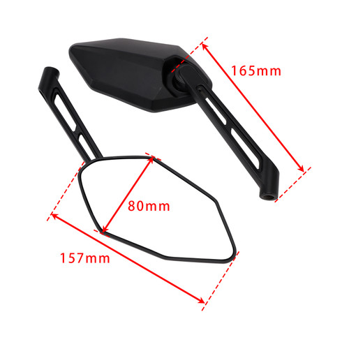 Scooter Moped Motorcycle Rearview Mirrors Left and Right M8 M10 Black Generic