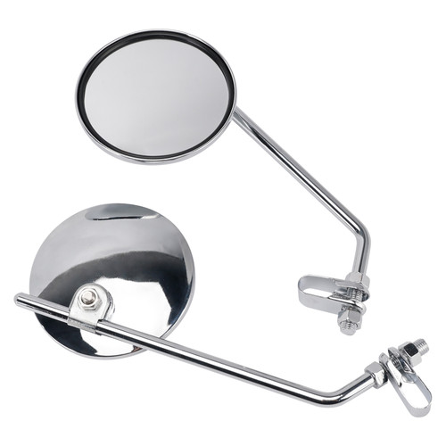 Classic Clamp On Universal Chrome Mirrors Cafe Racer Chopper Motorcycle Clamp-on Mirror