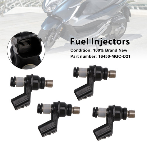 2013-2017 Honda NSS300 CB1100 CTX1300 4PCS Fuel Injectors 16450-MGC-D21 Generic