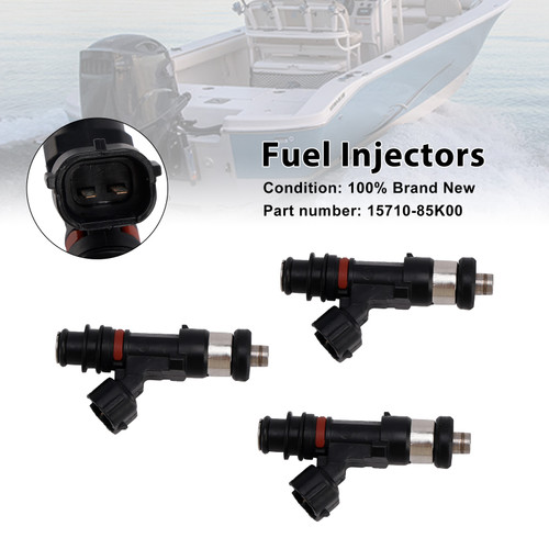 2010-2024 Suzuki Outboard 40HP 50HP 60HP 3PCS Fuel Injectors 15710-85K00 Generic