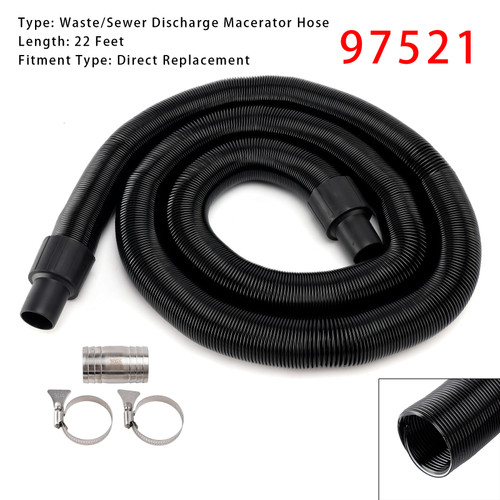 97521 RV Macerator Hose Sewer Kit For Thetford Sani-Con Turbo 400S 500S 600S 700S,1-1/2inch 22FT