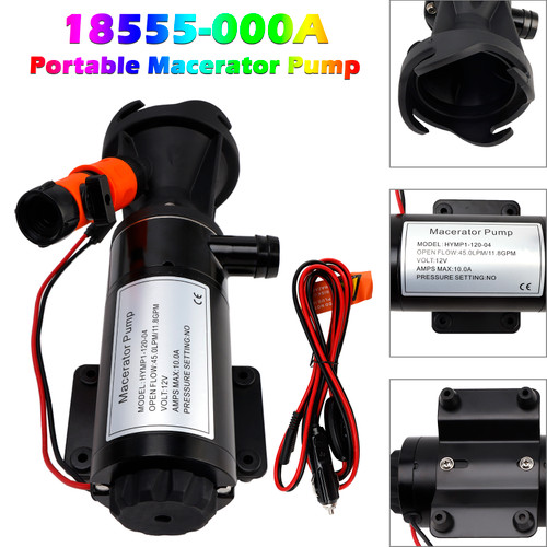 Portable Macerator Waste Pump 18555-000A for Camper RV 12V DC