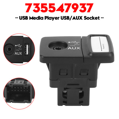 2008- 500 Abarth Punto Abarth USB Media Player USB/AUX Socket 735547937 Generic