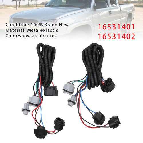 2003-2007 Chevrolet Silverado 1500 2500 3500 2PCS LH+RH Tail Harness Light 16531401 16531402 Generic