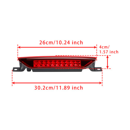 2007-2021 Jeep Compass Grand Cherokee Rear High Mount Third Brake Light Lamp 5303754AC Red Generic