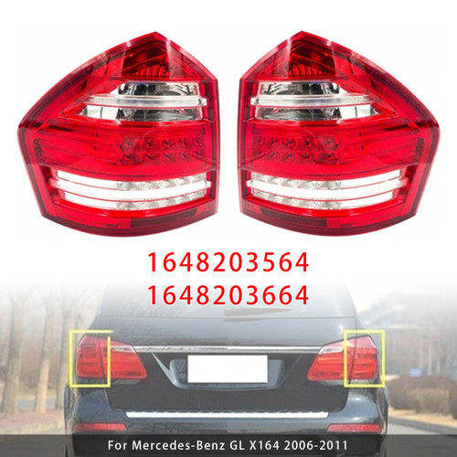 2006-2011 Mercedes Benz X164 GLC300 GL350 GL450 GL550 Left+Right Rear Tail Light Assembly 1648203564 1648203664 Generic