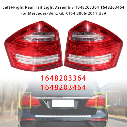 2006-2011 Mercedes Benz X164 GLC300 GL350 GL450 GL550 Left+Right Rear Tail Light Assembly 1648203364 1648203464 Generic