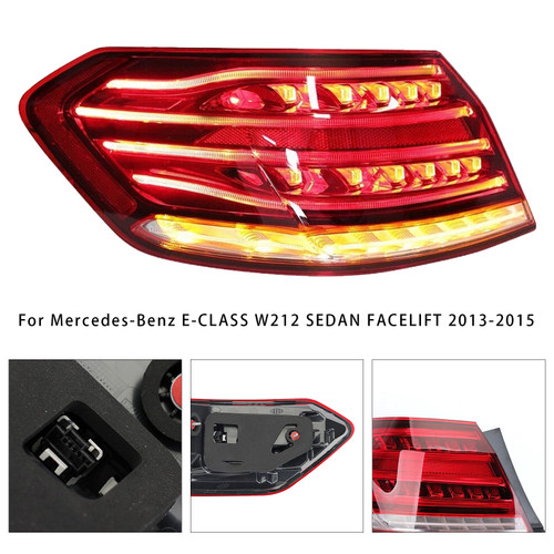 2013-2015 Mercedes-Benz E-CLASS W212 SEDAN FACELIFT Left Side LED Outer Rear Tail Light Brake Lamp Generic