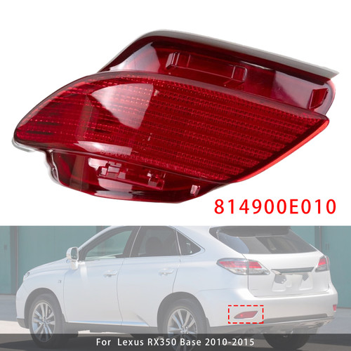 2010-2015 Lexus RX350 Base/ F Sport/ Sportdesign Left Rear Bumper Reflector 814900E010 Red Generic