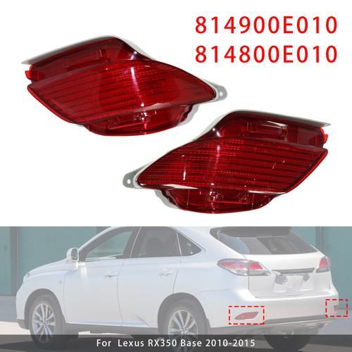 2010-2015 Lexus RX350 Base/ F Sport/ Sportdesign Left+Right Rear Bumper Reflector 814900E010 814800E010 Red Generic