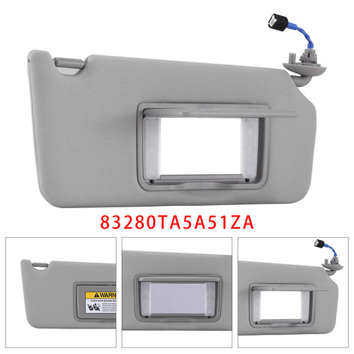 2008-2017 Honda Accord Gray Right Side Sun Visor 83280TA5A51ZA Generic