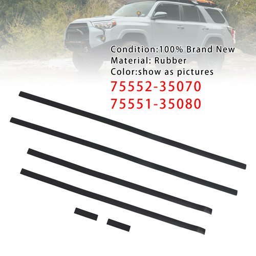 2010-2024 Toyota 4Runner 6PCS Roof Drip Molding Weatherstrip 75552-35070 75551-35080 Generic