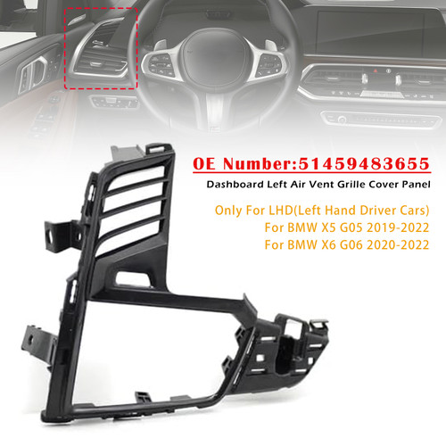 2019-2022 BMW X5 G05 X6 G06 Dashboard Left+Right Air Vent Grille Cover Panel 51459483656 51459483655 Generic