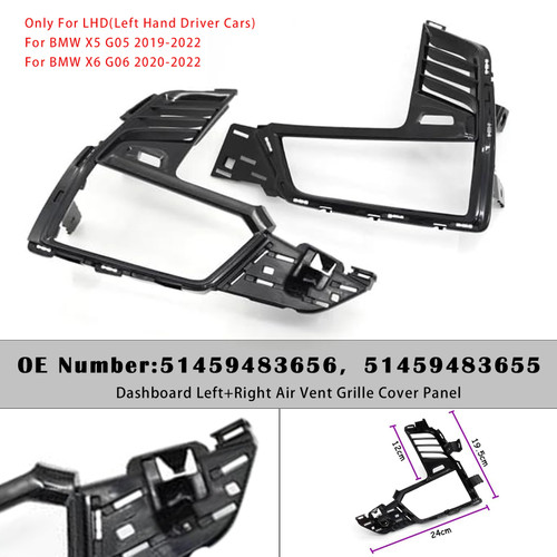 2019-2022 BMW X5 G05 X6 G06 Dashboard Left+Right Air Vent Grille Cover Panel 51459483656 51459483655 Generic