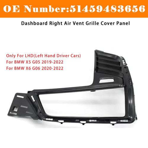 2019-2022 BMW X5 G05 X6 G06 Dashboard Right Air Vent Grille Cover Panel 51459483656 Generic