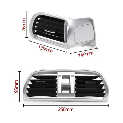 2004-2012 Porsche Carrea Targa GT2 GT3 997 Front Left+Right Central AC Vent Grille Oulet Cover Panel Silver Generic