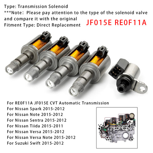 2011-2015 Nissan Spark Note Sentra Tiida Versa Swift JF015E RE0F11A CTV Transmission Solenoid Kit Generic
