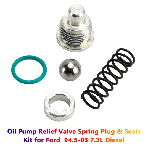 1994-2003 Ford 7.3L Diesel Oil Pump Relief Valve Spring Plug & Seals Kit F4TZ6666A Generic