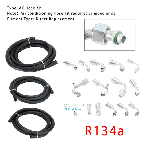 AC Hose Kit R134a For Buick Chevrolet Cadillac GMC GM Air Conditioning Ext Length Hoses