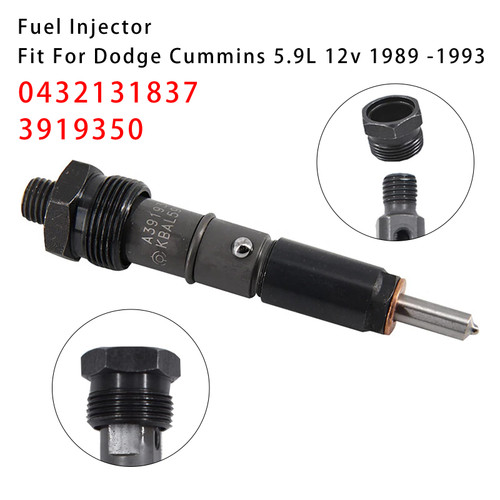 1989-1993 Dodge Cummins 5.9L 12v 1Pcs Fuel Injector 0432131837 3919350 Generic