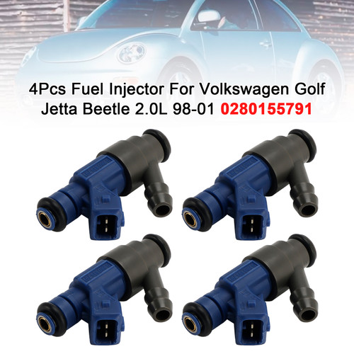 1999-2001 Volkswagen Beetle Golf Jetta 4Pcs Fuel Injector 0280155791 Generic