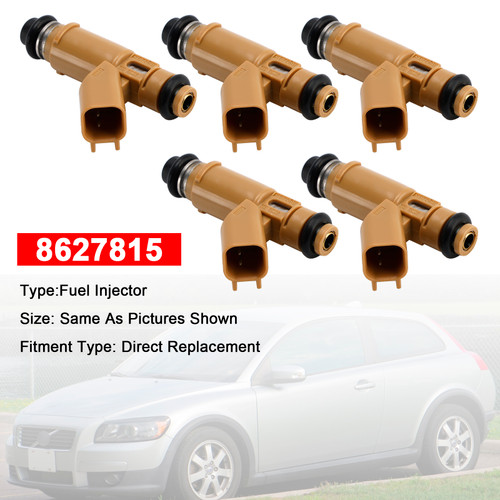 2004-2010 Volvo C30 S40 V50 2.4L I5 5Pcs Fuel Injector 195500-4510 Generic