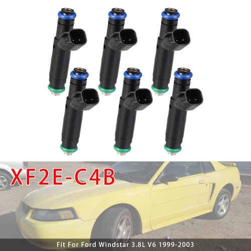 2001-2004 Ford Mustang 3.8L 3.9L V6 6Pcs Fuel Injector XF2E-C4B Generic
