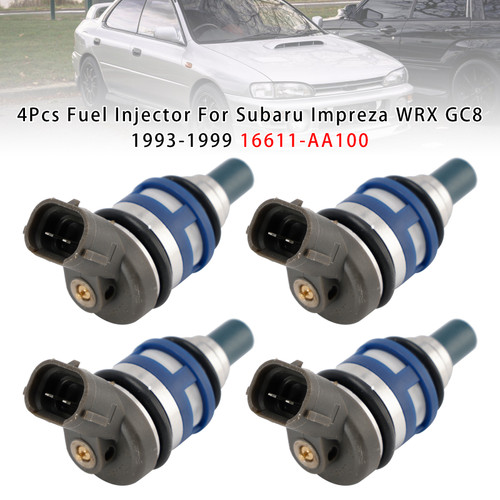 1993-1999 Subaru Impreza WRX GC8 1.8L 2.2L 2.5L H4 4Pcs Fuel Injector 16611-AA100 Generic