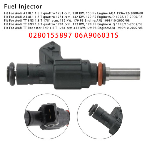 1997-2001 Volkswagen Golf IV Jetta 1Pcs Fuel Injector 0280155897 06A906031S Generic