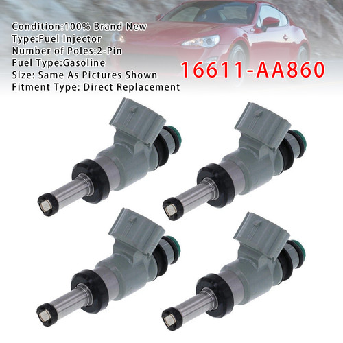 2017-2020 Toyota 86 H4 2.0L 4Pcs Fuel Injector 16611-AA860 Generic