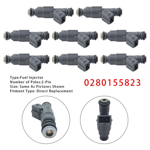 2001-2003 BMW X5 E53 8Pcs Fuel Injector 0280155823 Generic