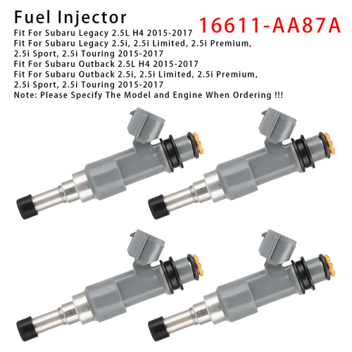 2015-2017 Subaru Legacy 2.5L H4 4Pcs Fuel Injector 16611-AA87A Generic